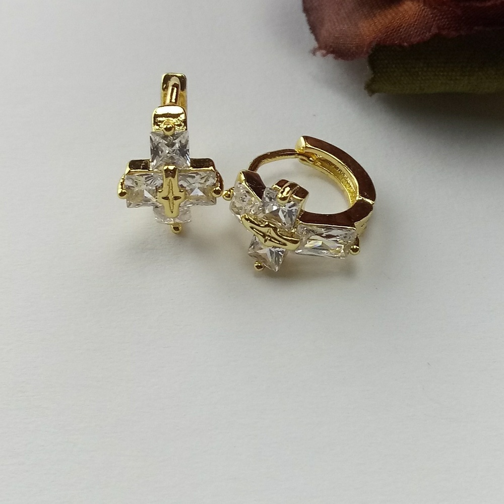 Gold filled cross earrings